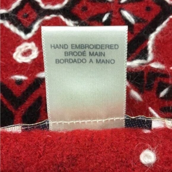 Susan Bristol Vintage Women’s Hand Embroidered 100% Wool Sweater Vest, size M - Picture 9 of 9